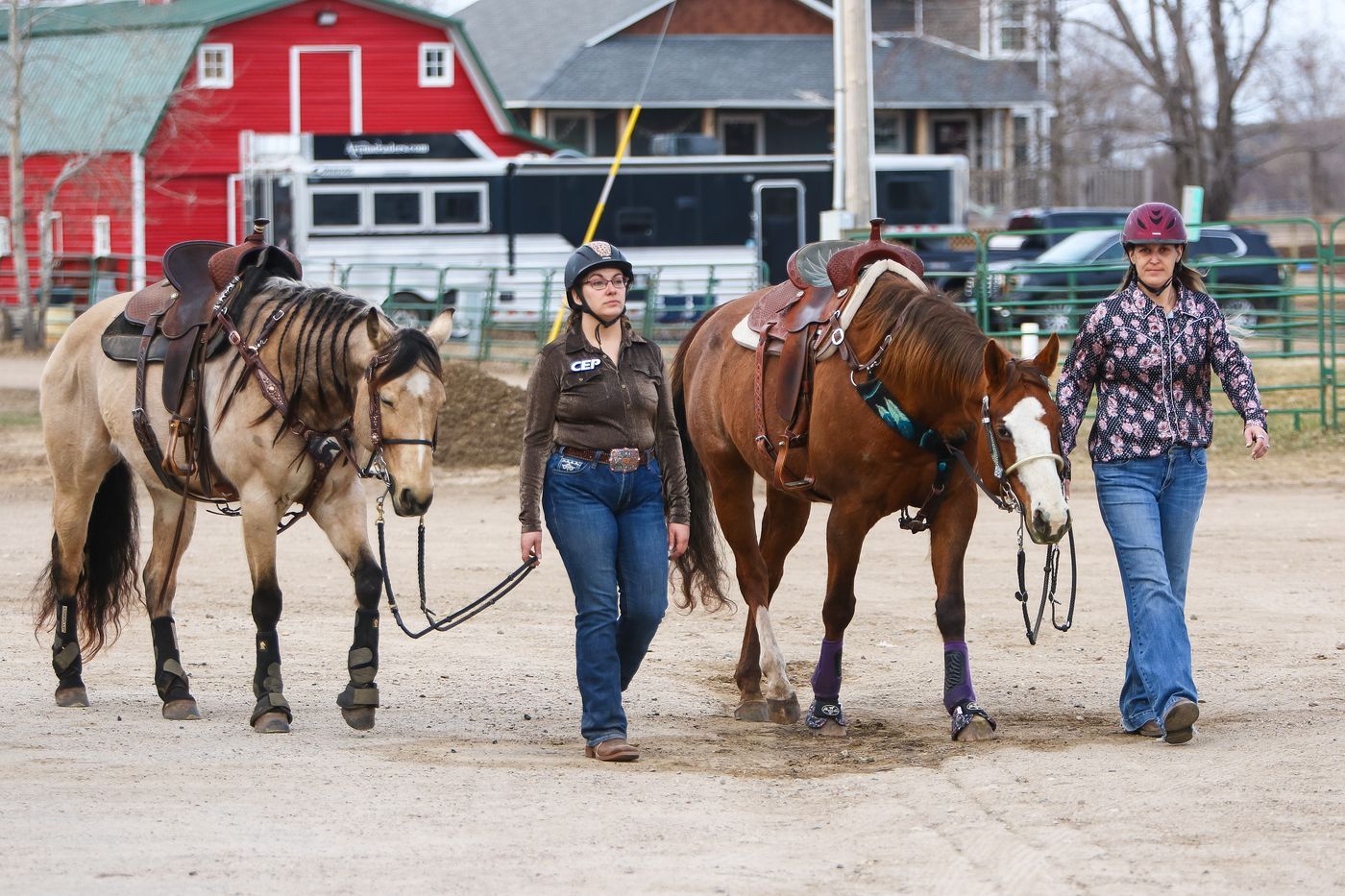 Members walking their horses at an MPBA show